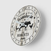 Bauernstil Rustikaler Stallholzkuh Individuelle Na Runde Wanduhr (Winkel)