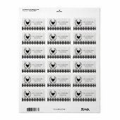 Bauernstil Schwarz-weißes Kariertes Hühnerholz Adressaufkleber (Vorne)