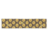 Bauernstil Sonnenblumen und Bienen auf Braun Kurzer Tischläufer (Horizontal)