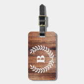 Bauernstil Stallholzplanks & Laurels Gepäckanhänger (Vorderseite vertikal)