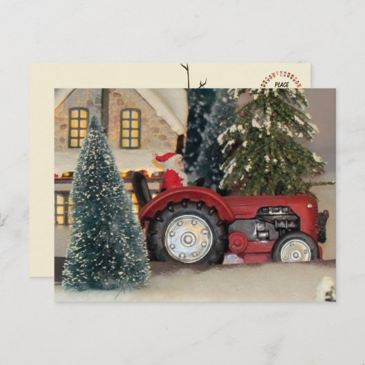 Bauernstil Weihnachtsmann Postkarte (Vorne/Hinten)