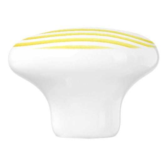 Bauernstil-ZitroneGelb Streifen Keramik Knoblauch Keramikknauf (Seitenansicht)