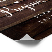 Bauernstreichelampen, dunkles Holz, Hochzeitsprogr Poster (Ecke)