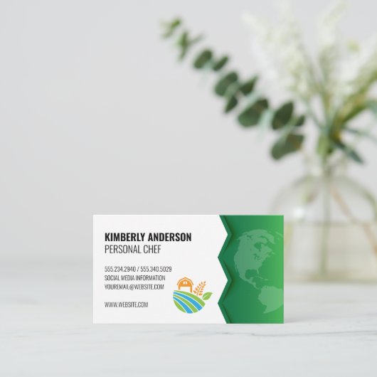 Bauernsymbol | Grüne Erde Visitenkarte (Stehend Vorderseite)