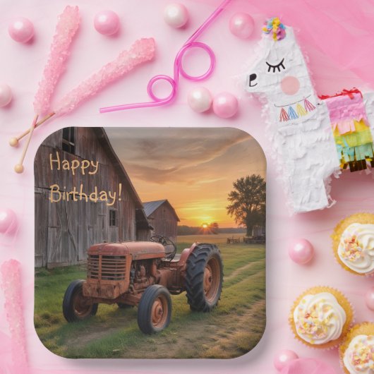 Bauerntracker Geburtstag Pappteller (Party)