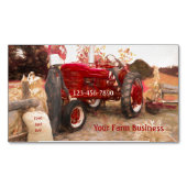 Bauerntracker Rot Vintag Rustikale Landwirtschaft Magnetische Visitenkarte (Vorderseite)