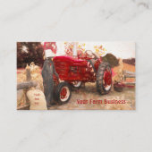 Bauerntracker Rot Vintag Rustikale Landwirtschaft Visitenkarte (Vorderseite)