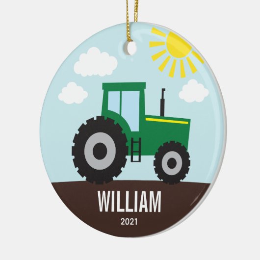 Bauerntraktor Kinder Keramik Ornament (Links)