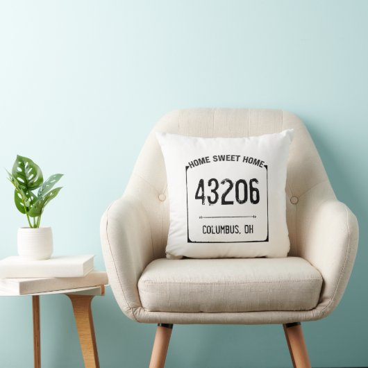 Bauernunterschrift Zuhause Sweet Zuhause Zip Code Kissen (Stuhl )