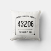 Bauernunterschrift Zuhause Sweet Zuhause Zip Code Kissen (Vorderseite)