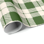 Bauernwald grün vor karierten Weihnachten Geschenkpapier (Rolleneckpunkt)