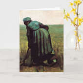 Bauernwoman Digging von Vincent van Gogh Karte (Gelbe Blume)