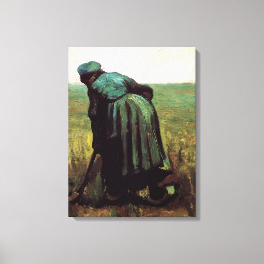 Bauernwoman Digging von Vincent van Gogh Leinwanddruck (Vorderseite)