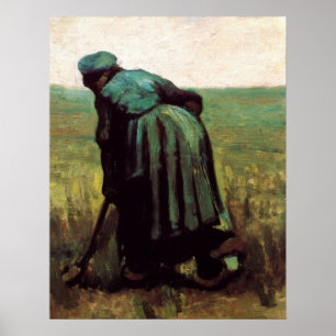 Bauernwoman Digging von Vincent van Gogh Poster