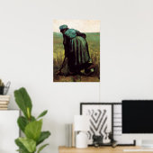 Bauernwoman Digging von Vincent van Gogh Poster (Heimbüro)