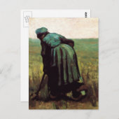 Bauernwoman Digging von Vincent van Gogh Postkarte (Vorne/Hinten)