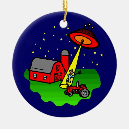 Bauers-alien-Abduktion Keramik Ornament (Vorne)