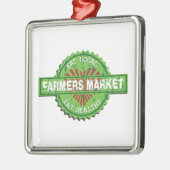 Bauers-Markt-Herz Silbernes Ornament (Links)
