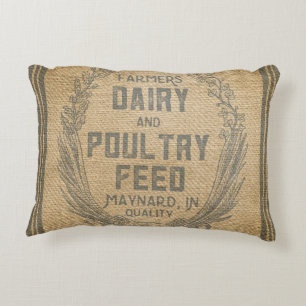 Bauers-Molkereigeflügel füttern Sack-Leinwand Zierkissen