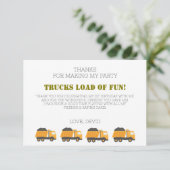 Baufahrt Geburtstag Danke Karte (Stehend Vorderseite)