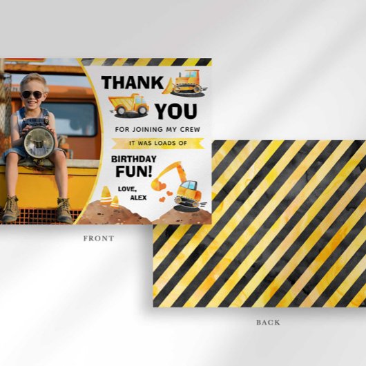 Baufahrt Geburtstag Danke Karte