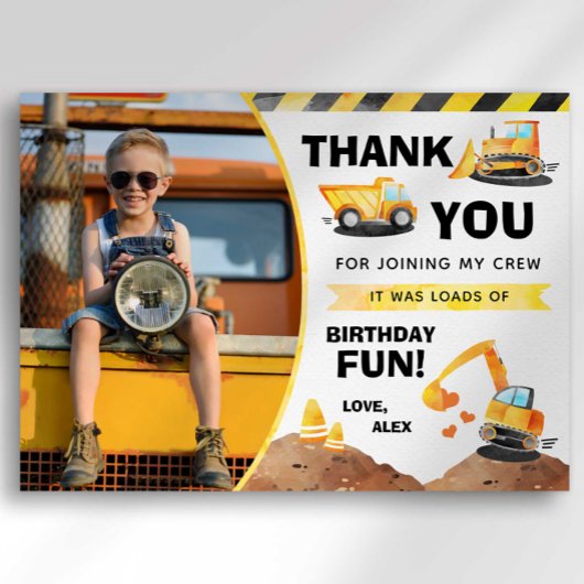 Baufahrt Geburtstag Danke Karte