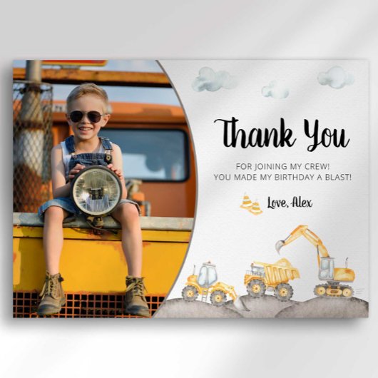 Baufahrt Geburtstag Danke Karte