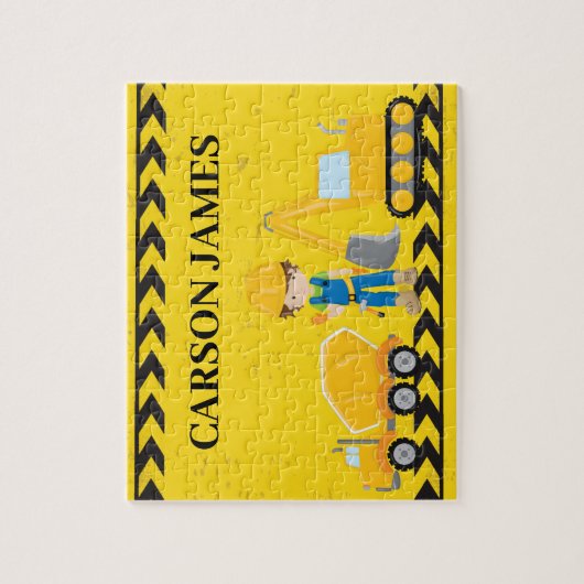 Baufahrzeug Boy Custom Yellow Kids Puzzle (Vertikal)