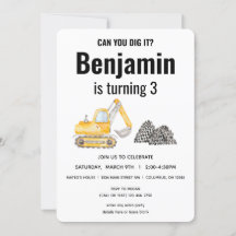 Baufahrzeug-Digger Geburtstag