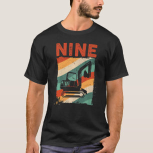 Baufahrzeug für den Rückgrat am 9. Geburtstag T-Shirt