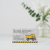 Baufahrzeug für schwere Maschinen | Blauer Kragen Visitenkarte (Stehend Vorderseite)