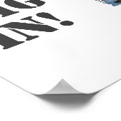 Baufahrzeug Geburtsgraben in der Lebensmittelsigna Poster (Ecke)