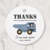 Baufahrzeug Geburtstag Geschenkanhänger (Vorderseite)