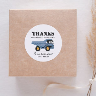 Baufahrzeug Geburtstag Runder Aufkleber