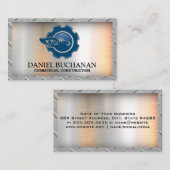 Baufahrzeug | Geflügel | Metallischer Hintergrund Visitenkarte (Vorne/Hinten)