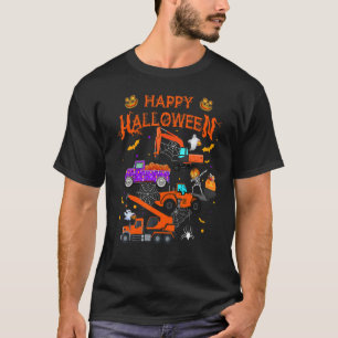 Baufahrzeug Halloween Kranwagen Pumpkin T-Shirt