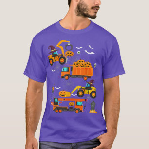 Baufahrzeug Halloween Kranwagen Pumpkin T-Shirt