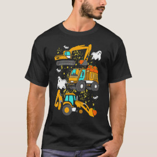 Baufahrzeug Halloween Kranwagen Pumpkin T-Shirt