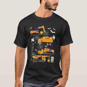 Baufahrzeug Halloween Kranwagen Pumpkin T-Shirt