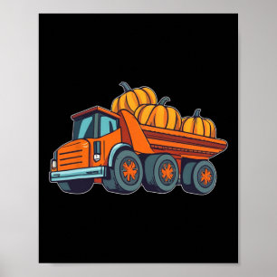 Baufahrzeug Halloween LKW Pumpkin Boys Poster