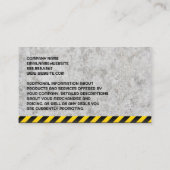 Baufahrzeug | Hardhat-Zuhause-Logo Visitenkarte (Rückseite)