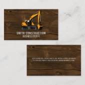 Baufahrzeug | Holz Visitenkarte (Vorne/Hinten)