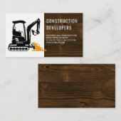 Baufahrzeug | Holzkörner Visitenkarte (Vorne/Hinten)
