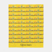 Baufahrzeug Junge Personalisiert Gelbe Kinder Fleecedecke (Vorderseite)