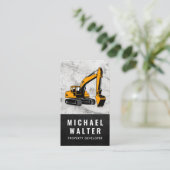 Baufahrzeug | Marmor | Leder Visitenkarte (Stehend Vorderseite)