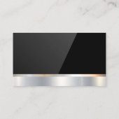 Baufahrzeug | Metall | Schwarzer Glanz Visitenkarte (Rückseite)