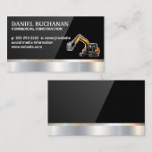 Baufahrzeug | Metall | Schwarzer Glanz Visitenkarte (Vorne/Hinten)