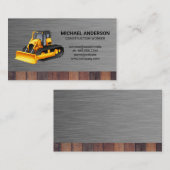Baufahrzeug | Metallic Wood Business Card Visitenkarte (Vorne/Hinten)
