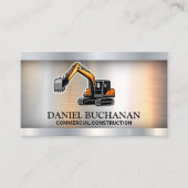 Baufahrzeug | Metallische Visitenkarte (Vorderseite)