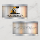 Baufahrzeug | Metallische Visitenkarte (Vorne/Hinten)